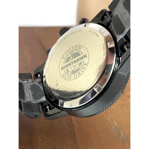 Citizen Men's Watch CA0295-58E Nighthawk Eco Drive Chronograph Black Dial Steel - Picture 7 of 15